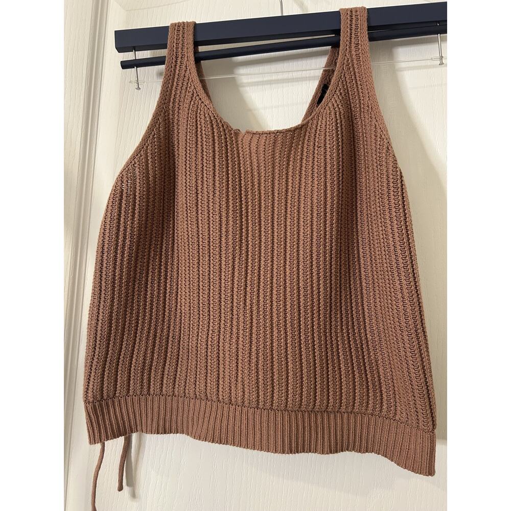 Moon & Madison Women's Brown Knit Sweater Tank Top Size L fall color